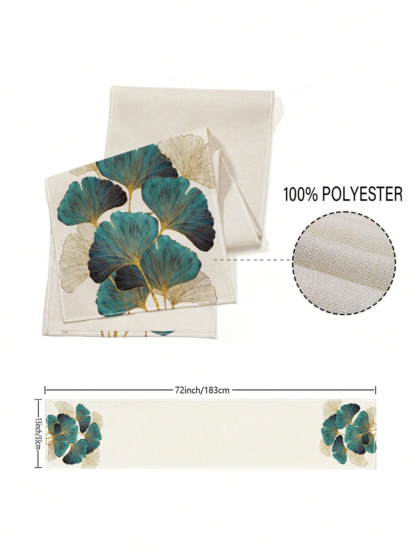 منضدة عداء ورقة السرو قطعة واحدة، طراز حديث، 33سم*183سم