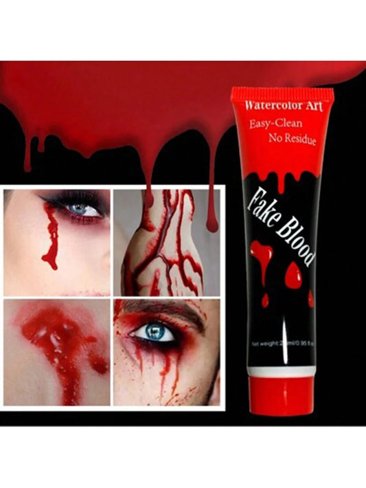 زجاجة صغيرة بمحتوى دم مزيف ، دم مصاص إصطناعي للتنكر والمزحات، استخدامات للمكياج