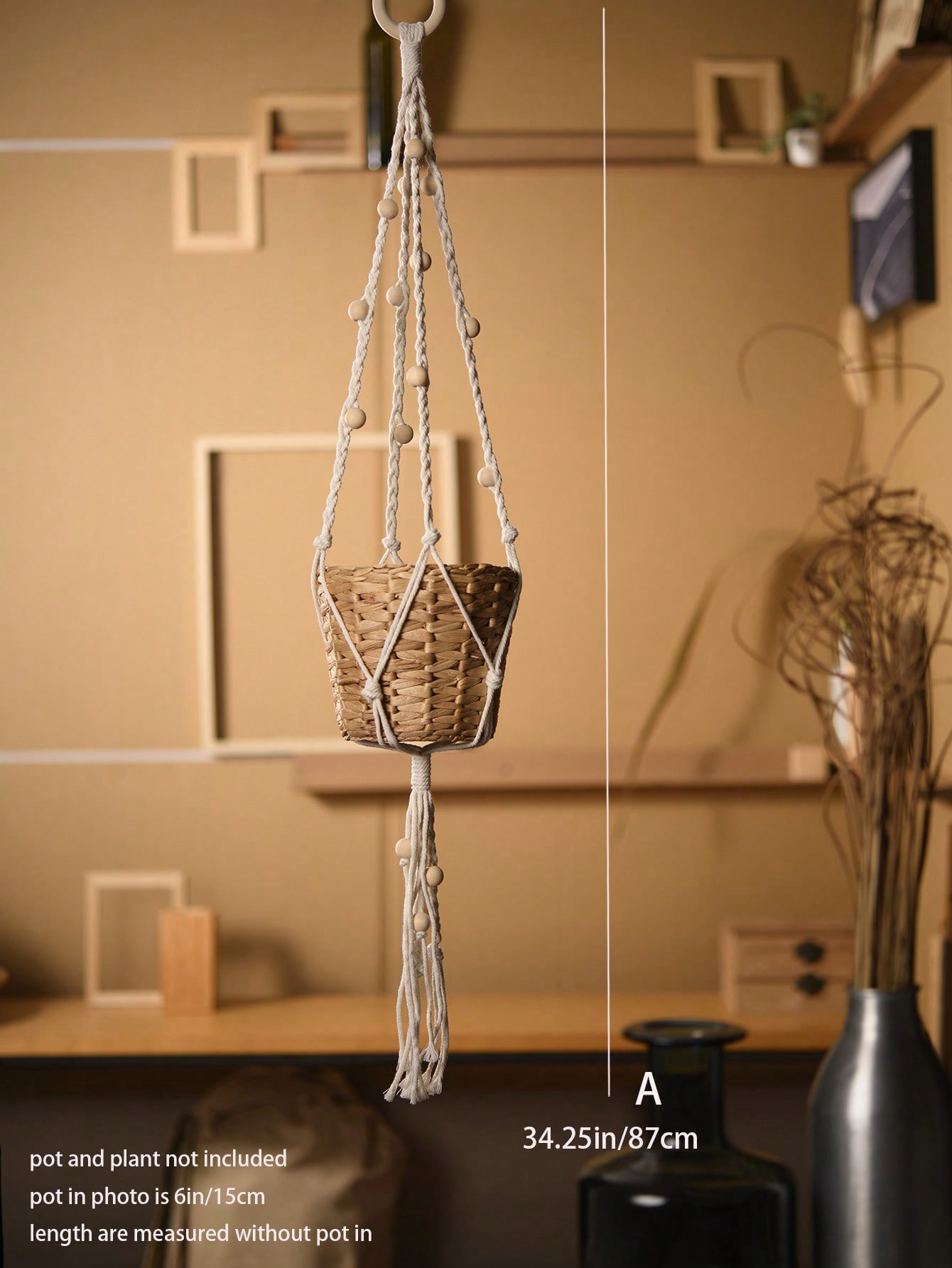 حامل نبات مكرامية 1قطعة مصنوع يدويًا