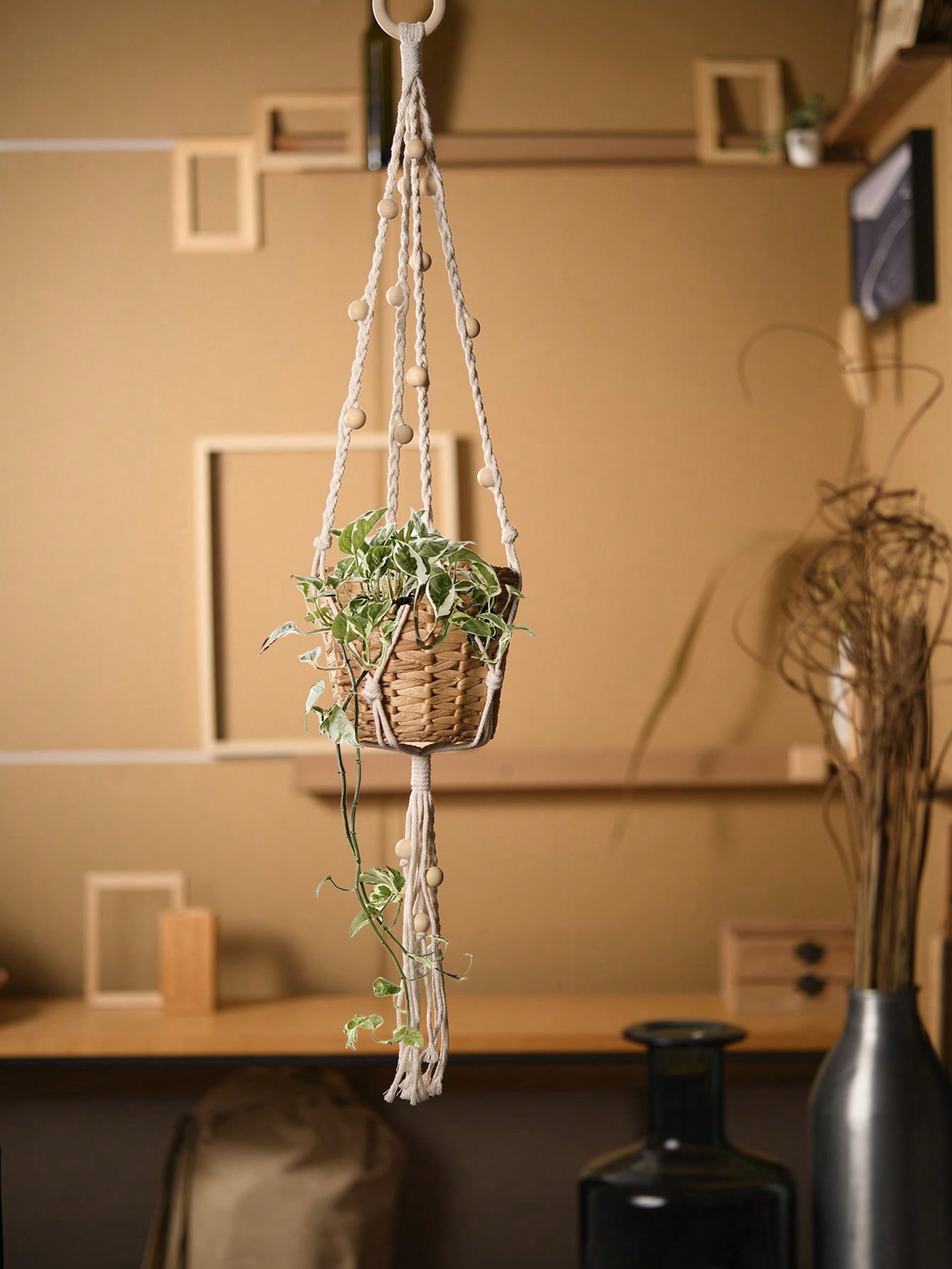 حامل نبات مكرامية 1قطعة مصنوع يدويًا