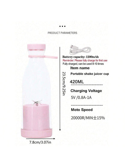 خلاط عصير محمول قابل للشحن بالكهرباء عبر منفذ USB ، صانع عصير خلاط عصير