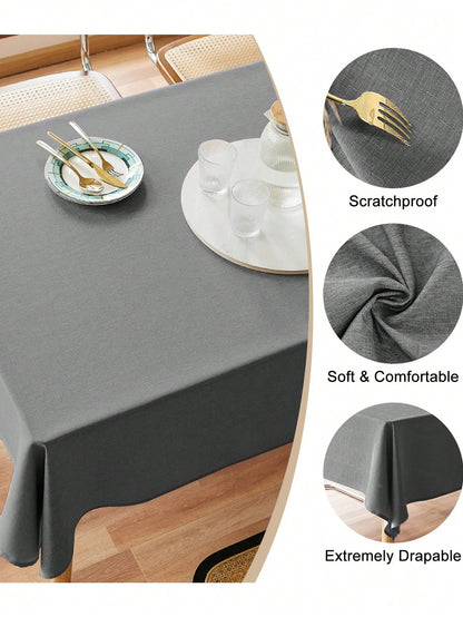 منديل طاولة كتان بلون صلب قطعة واحدة ، مقاوم للماء والبقع ، مناسب للمطبخ