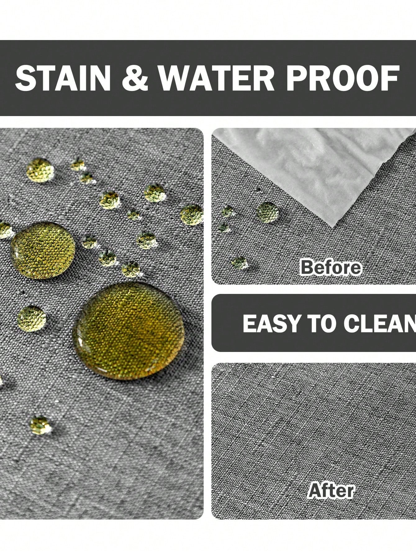 منديل طاولة كتان بلون صلب قطعة واحدة ، مقاوم للماء والبقع ، مناسب للمطبخ