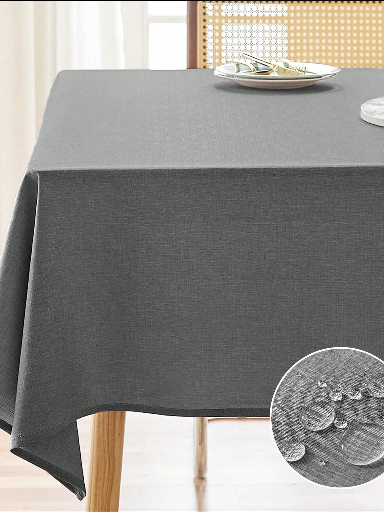 منديل طاولة كتان بلون صلب قطعة واحدة ، مقاوم للماء والبقع ، مناسب للمطبخ