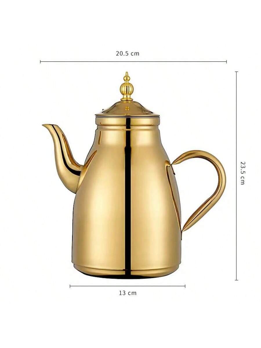 قدر شاي من الفولاذ المقاوم للصدأ سعة 2000مل (67.63 أونصة) قطعة واحدة ، إبريق شاي للفندق ، إبريق قهوة ، غلاية كهربائية ، إبريق شاي ذهبي ، أداة قهوة ، ملحقات قهوة ، أواني طعام ، ملحقات شاي