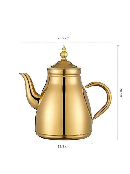 قدر شاي من الفولاذ المقاوم للصدأ سعة 2000مل (67.63 أونصة) قطعة واحدة ، إبريق شاي للفندق ، إبريق قهوة ، غلاية كهربائية ، إبريق شاي ذهبي ، أداة قهوة ، ملحقات قهوة ، أواني طعام ، ملحقات شاي