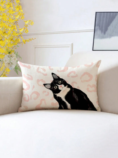 غطاء وسادة زخرفي من الكتان