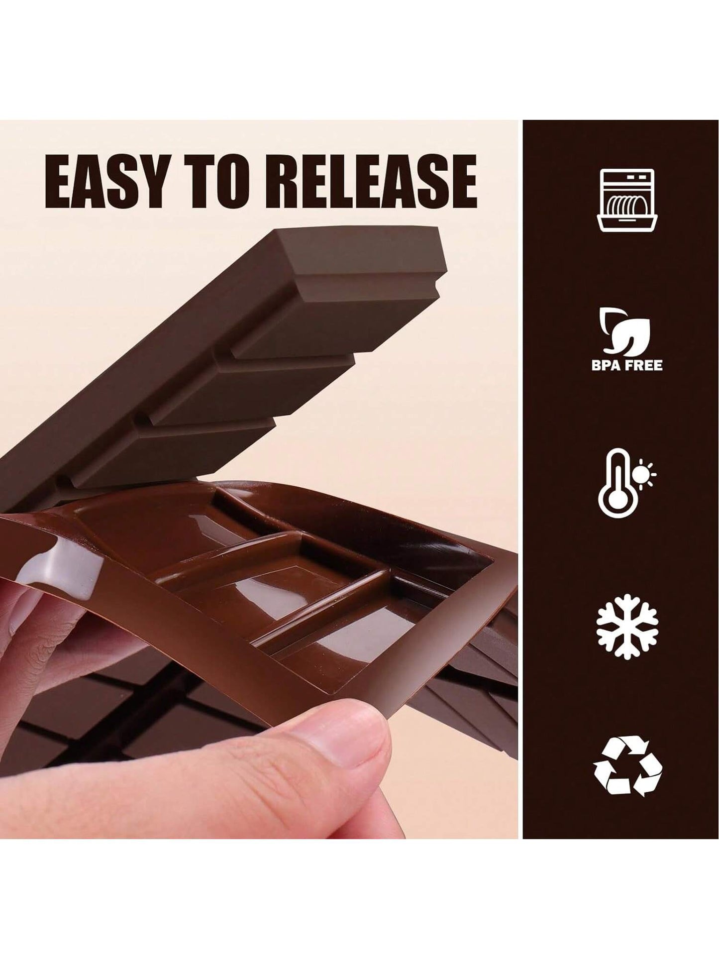 قالب شريحة شوكولاتة ب- 6 تجاويف عميقة مع أكياس وكشرط، قالب شريحة شوكولاتة سميكة لشريحة محشو