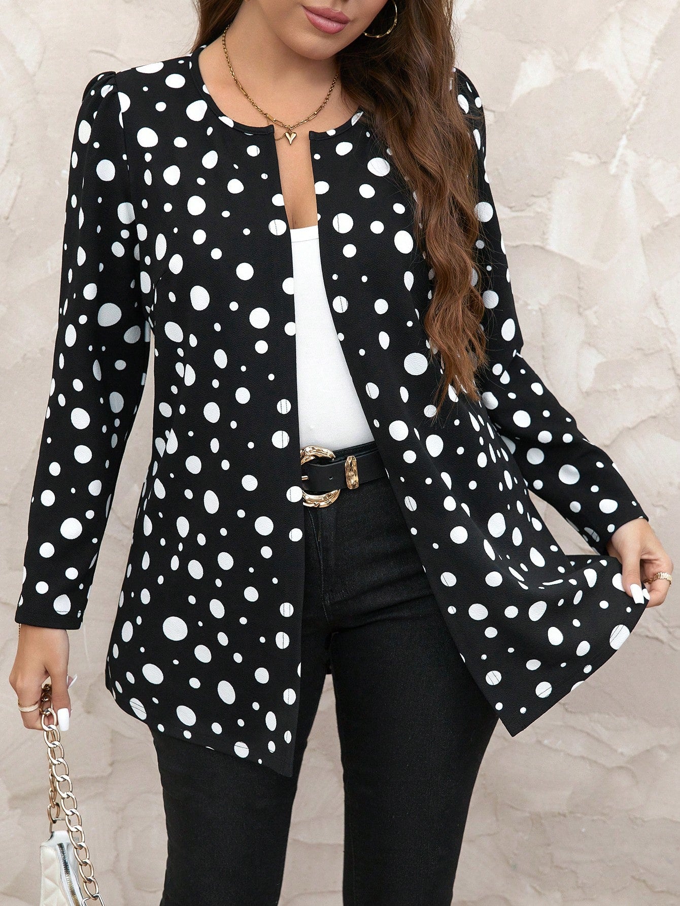 معطف كاجوال نقطي