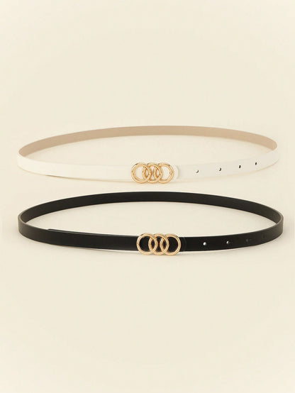 حزام خصر مرتبط ثلاثي الدائرة أنثوي بسيط مجموعة من قطعتين