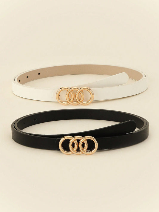 حزام خصر مرتبط ثلاثي الدائرة أنثوي بسيط مجموعة من قطعتين