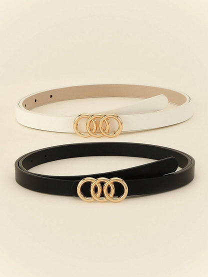حزام خصر مرتبط ثلاثي الدائرة أنثوي بسيط مجموعة من قطعتين