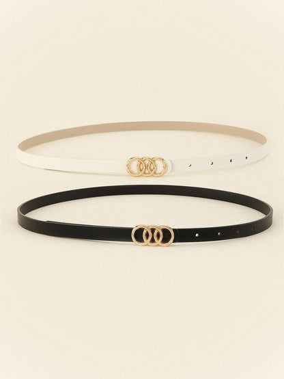 حزام خصر مرتبط ثلاثي الدائرة أنثوي بسيط مجموعة من قطعتين