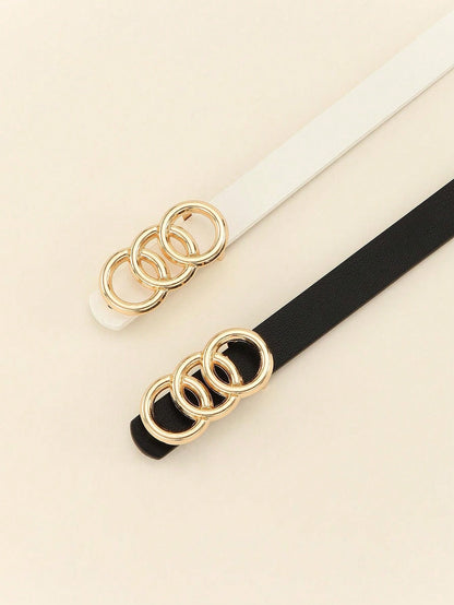 حزام خصر مرتبط ثلاثي الدائرة أنثوي بسيط مجموعة من قطعتين