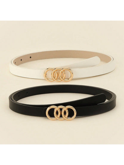 حزام خصر مرتبط ثلاثي الدائرة أنثوي بسيط مجموعة من قطعتين