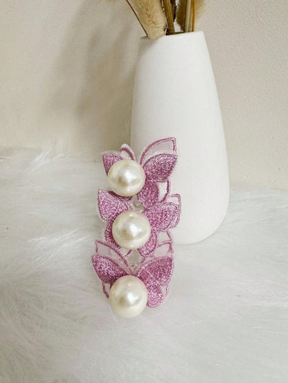 حامل شعر بطريقة ذيل الحصان بفقاعات الفراشة بطراز الغابة، وصلات شعر فرنسية بمظهر فاخر للسيدات، وصول جديد للعام 2024