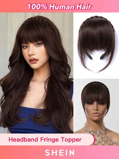 شعر بني طبيعي  الباروكات الغرة