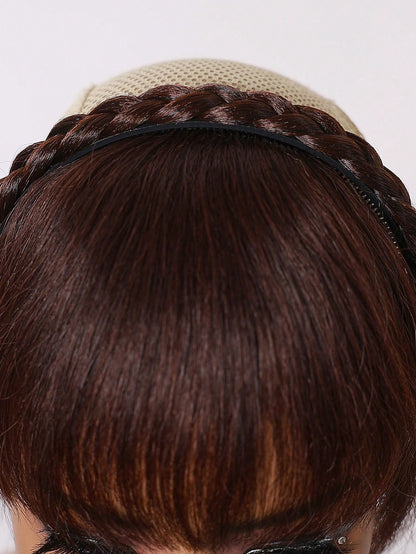 شعر بني طبيعي  الباروكات الغرة