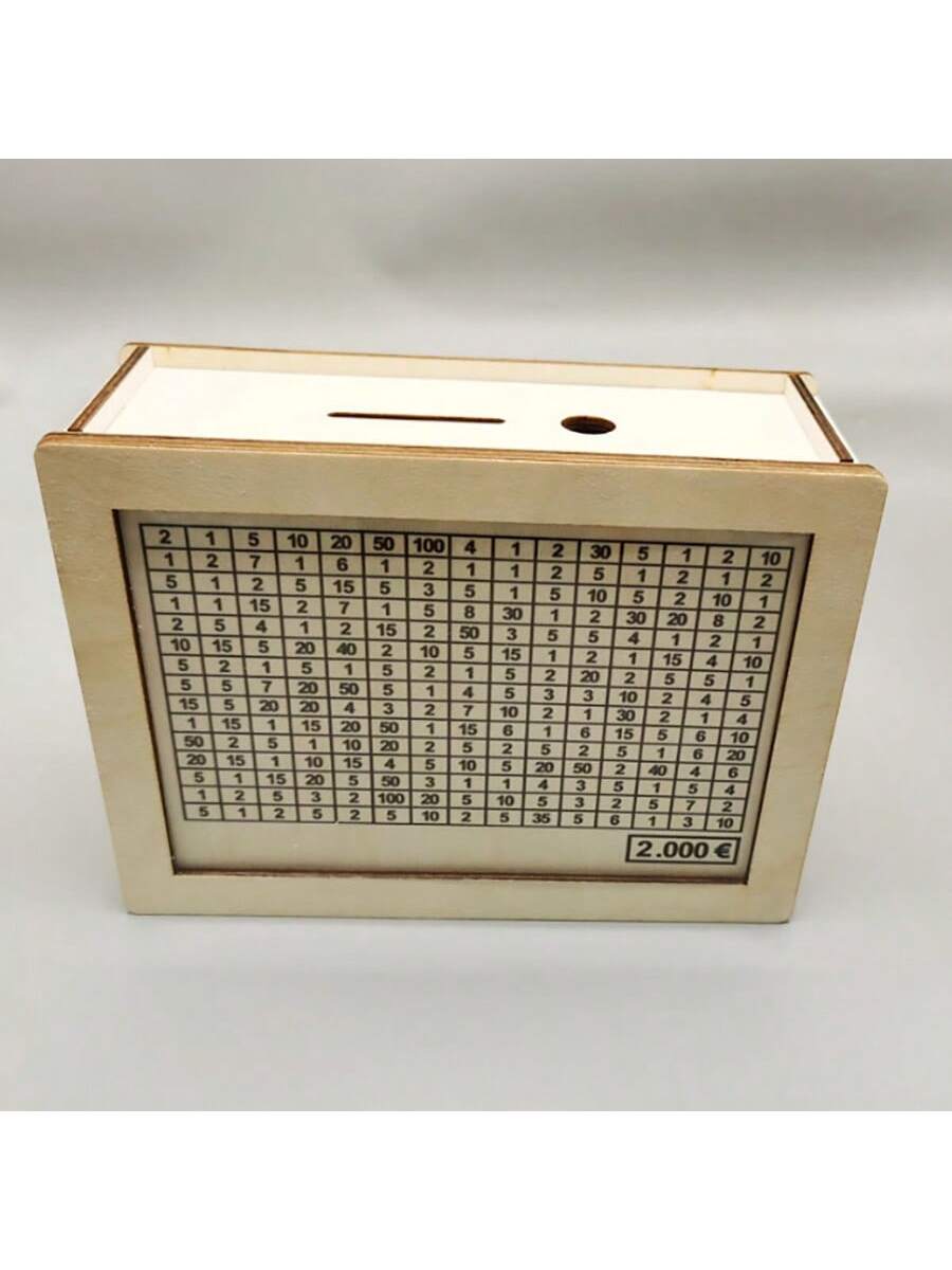 صندوق أموال خشبي أبيض يحتوي على عداد لمكتب المنزل لتوفير النقد