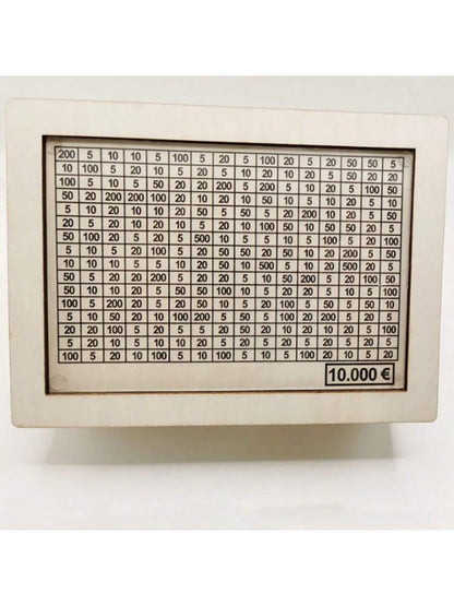 صندوق أموال خشبي أبيض يحتوي على عداد لمكتب المنزل لتوفير النقد