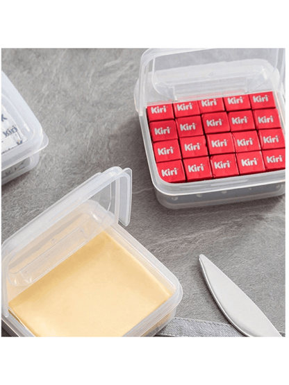 صندوق تخزين للثلاجة قطعة واحدة ، حاوية للحفاظ على الطازجة للمكعبات الفاكهة والجبن والصلصة ، مع غطاء ، شكل مربع