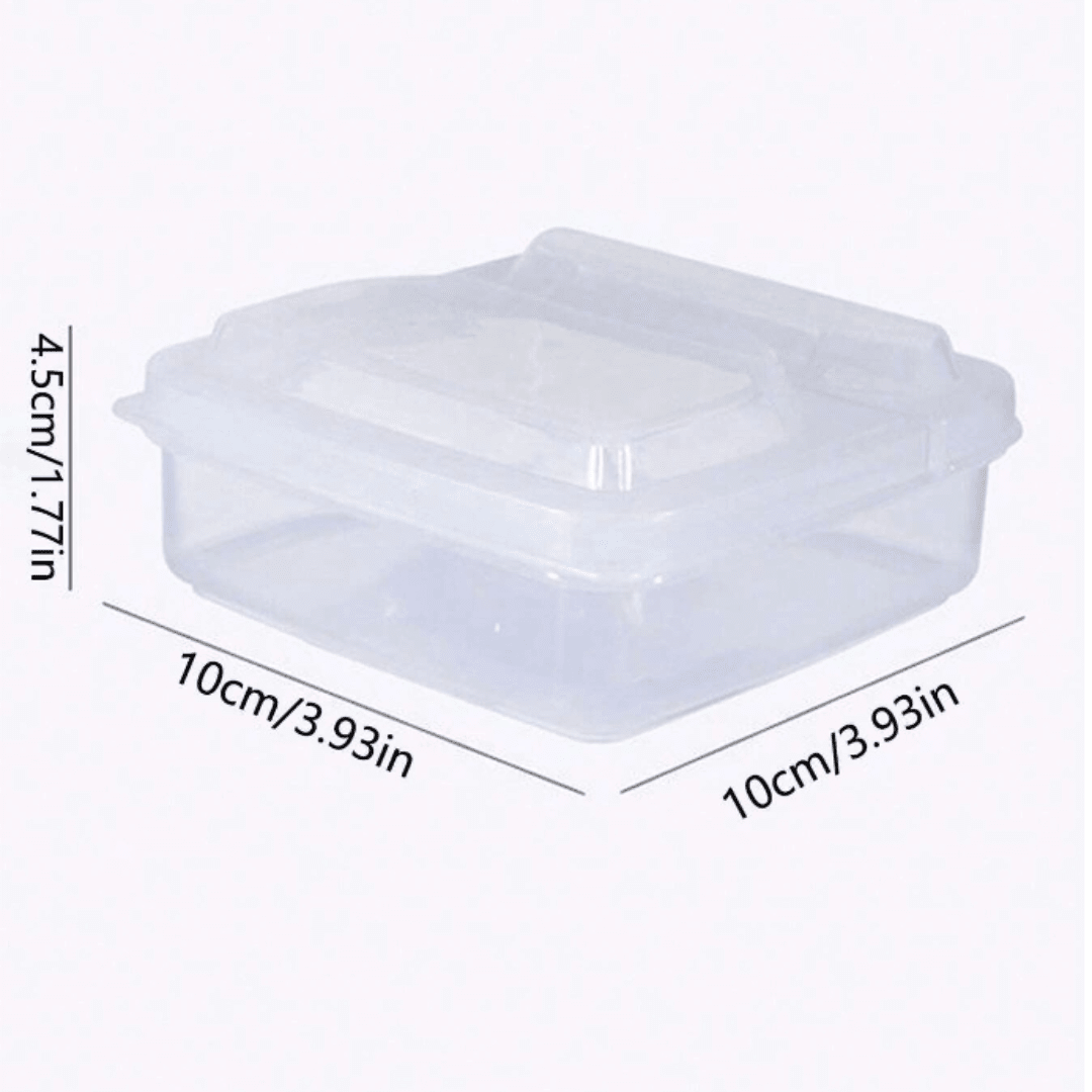 صندوق تخزين للثلاجة قطعة واحدة ، حاوية للحفاظ على الطازجة للمكعبات الفاكهة والجبن والصلصة ، مع غطاء ، شكل مربع
