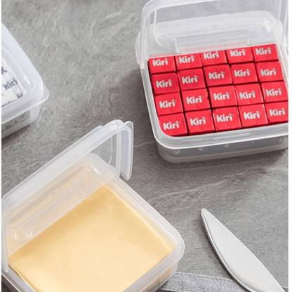 صندوق تخزين للثلاجة قطعة واحدة ، حاوية للحفاظ على الطازجة للمكعبات الفاكهة والجبن والصلصة ، مع غطاء ، شكل مربع