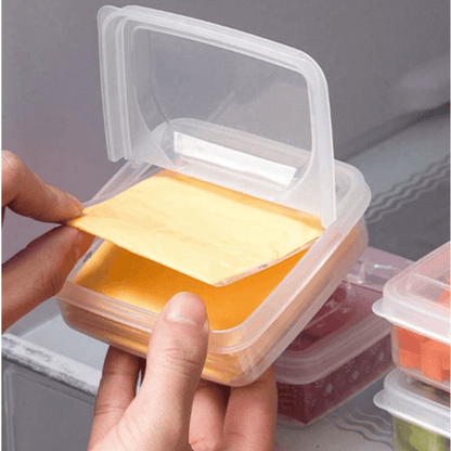 صندوق تخزين للثلاجة قطعة واحدة ، حاوية للحفاظ على الطازجة للمكعبات الفاكهة والجبن والصلصة ، مع غطاء ، شكل مربع