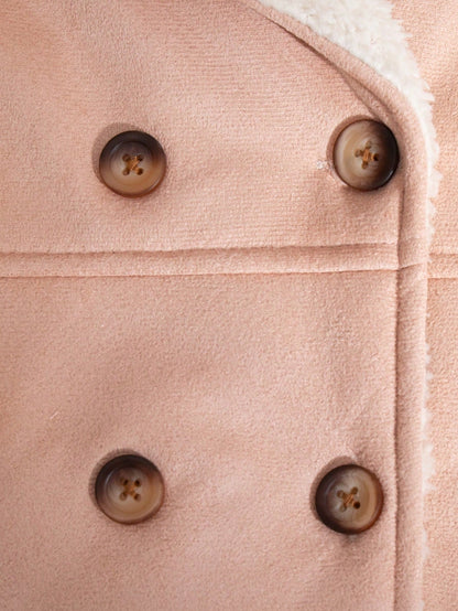 معطف فليس أنيق للفتيات الرضع ذو اثنين من الأزرار، خريف/شتاء