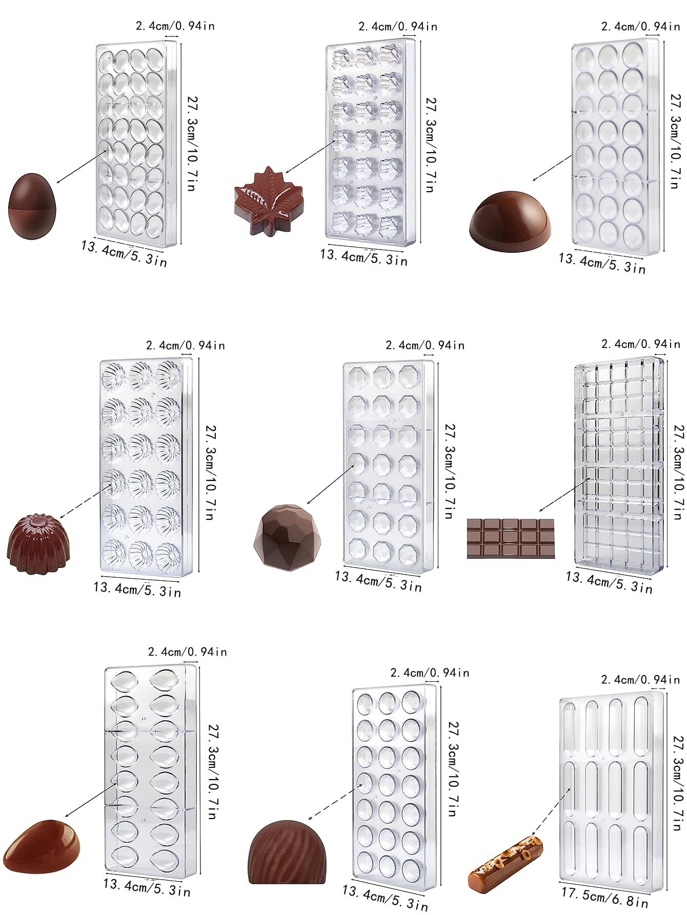 قالب شوكولاتة بلاستيكي للاستخدام المنزلي