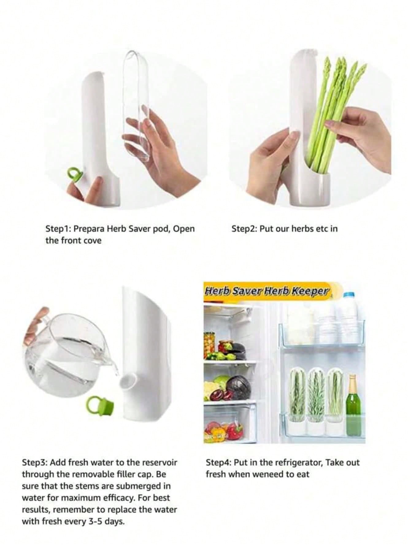 حاوية حافظة الأعشاب مع قطع لحفظ وتخزين الخضروات