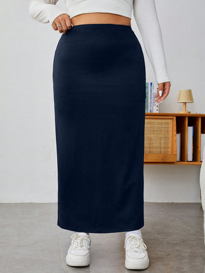 تنورة مضفرة سوداء مقاسات كبيرة