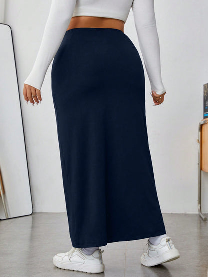 تنورة مضفرة سوداء مقاسات كبيرة