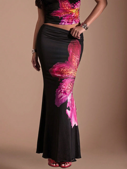 تنورة بوهو طويلة ماكسي