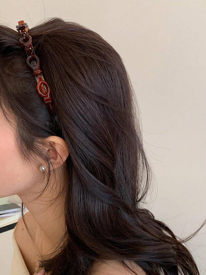 حلقة شعر متعددة الطبقات مُنسوجة بالطراز الكوري قطعة واحدة ، إكسسوار شعر أنيق وبسيط للنساء للاستخدام اليومي