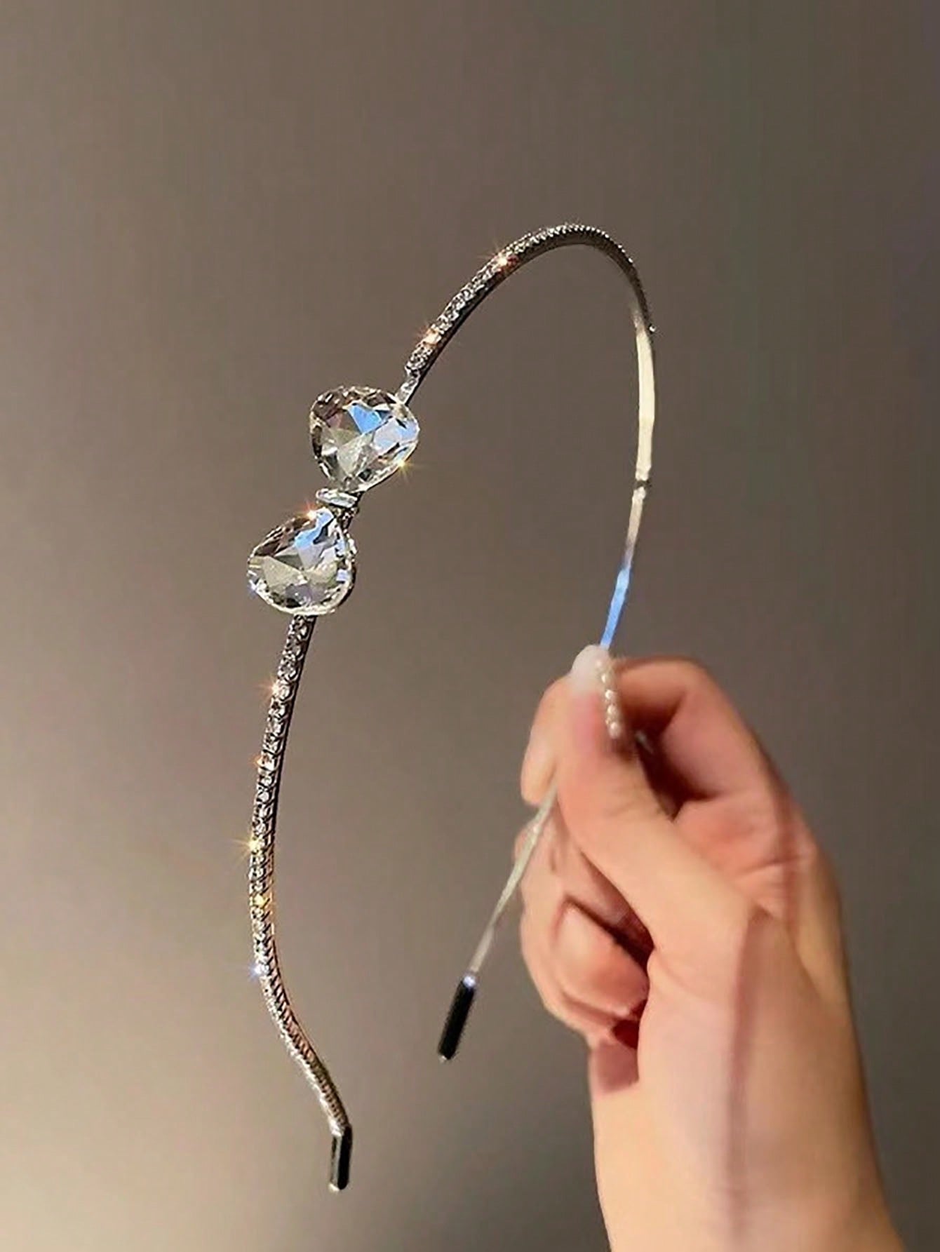 1 قطعة شريط رأس مرصع بالراين أنيق ،عصابة الشعر ذات التصميم البسيط والعصري للحفلات و