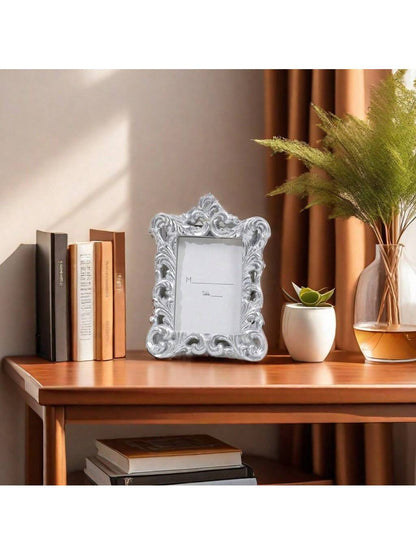 قطعة إطار صور مستطيل منقوش بنقوش زهرية عتيق أوروبي