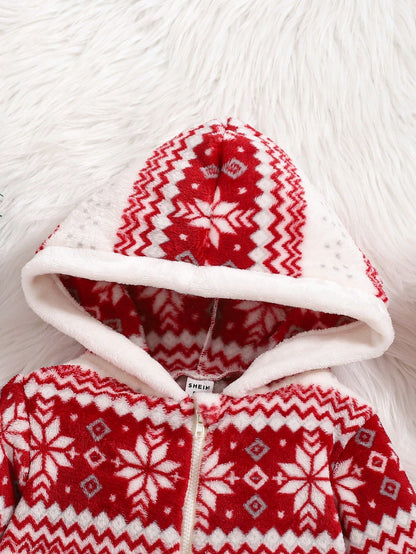 رومبير رضيعة بنمط أورنج بغطاء رأس لليلة عيد الميلاد