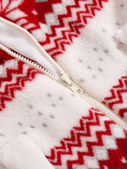 رومبير رضيعة بنمط أورنج بغطاء رأس لليلة عيد الميلاد