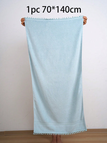 منشفة ذات حافة من الساتان بلون متماسك قطعة واحدة/منشفة حمام، منشفة وجه/منشفة حمام ماصة ناعمة، مناسبة للحمام وحمام السباحة والشاطئ، أحجام مختلفة تباع بشكل منفصل