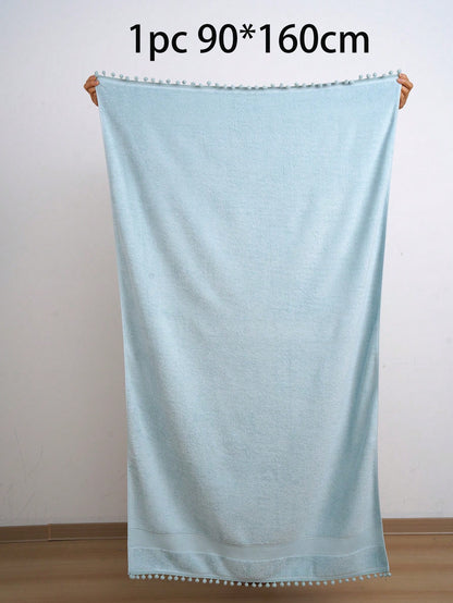 منشفة ذات حافة من الساتان بلون متماسك قطعة واحدة/منشفة حمام، منشفة وجه/منشفة حمام ماصة ناعمة، مناسبة للحمام وحمام السباحة والشاطئ، أحجام مختلفة تباع بشكل منفصل