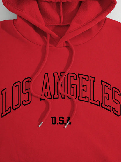 هودي من الفليس مطبوع بحرف للموسم الخريفي/الشتوي الكاجوال