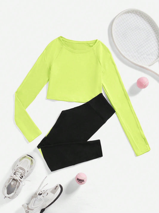 بدلة رياضية نسائية ذات كتلة ألوان عالية المرونة
