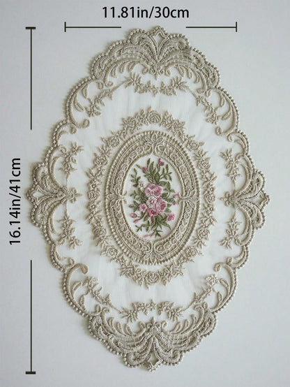 قطعة واحدة مفرش مطرز بالزهور