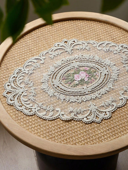 قطعة واحدة مفرش مطرز بالزهور