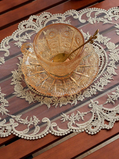 قطعة واحدة مفرش مطرز بالزهور