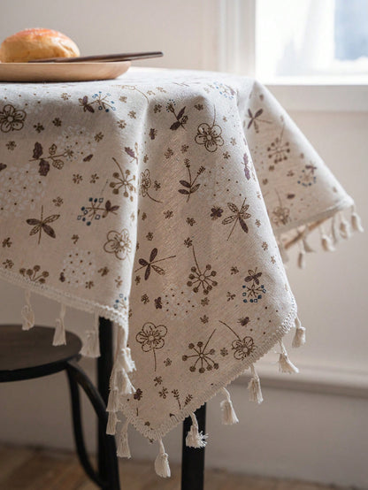 مفرش طاولة بطباعة زهرية