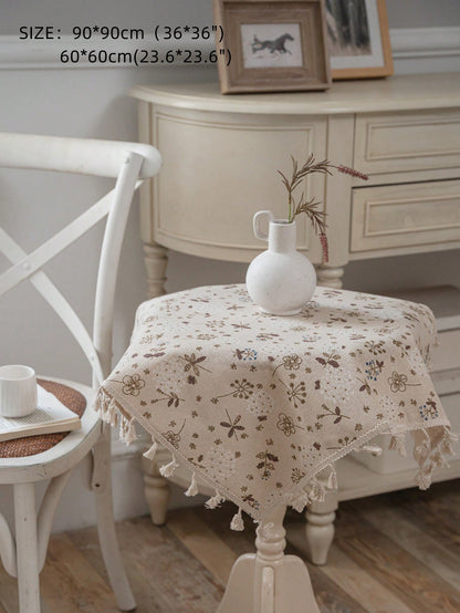 مفرش طاولة بطباعة زهرية
