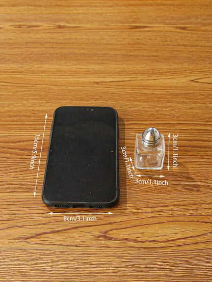 جرة التوابل الشفافة 2قطع وزجاجة ملح صغيرة بسيطة ومحمولة للمطبخ