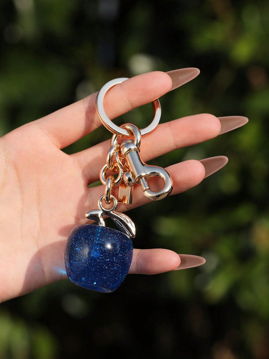 قطعة واحدة قلادة قلب الكرز الأنيقة للنساء، إكسسوار حقيبة أو سلسلة مفاتيح الزخرفة الفردية لديكور حقيبة النساء